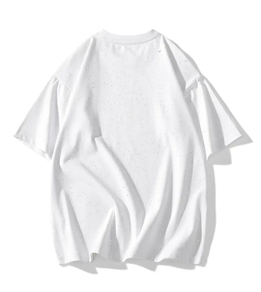 White party Tee with Rhinestones.